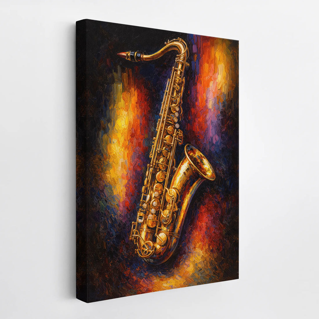 Golden Saxophone on Abstract Glow Giclée Print 235009 Visual Wall Art AR2:3V Giclée Print