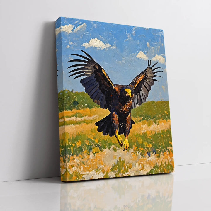 Golden Talons Eagle Landing In Grassland Giclée Print 454013 Visual Wall Art AR3:4V-AR4:5V Giclée Print