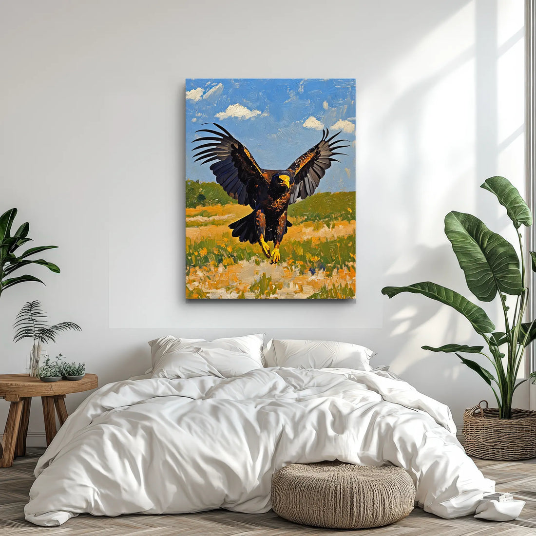 Golden Talons Eagle Landing In Grassland Giclée Print 454013 Visual Wall Art AR3:4V-AR4:5V Giclée Print