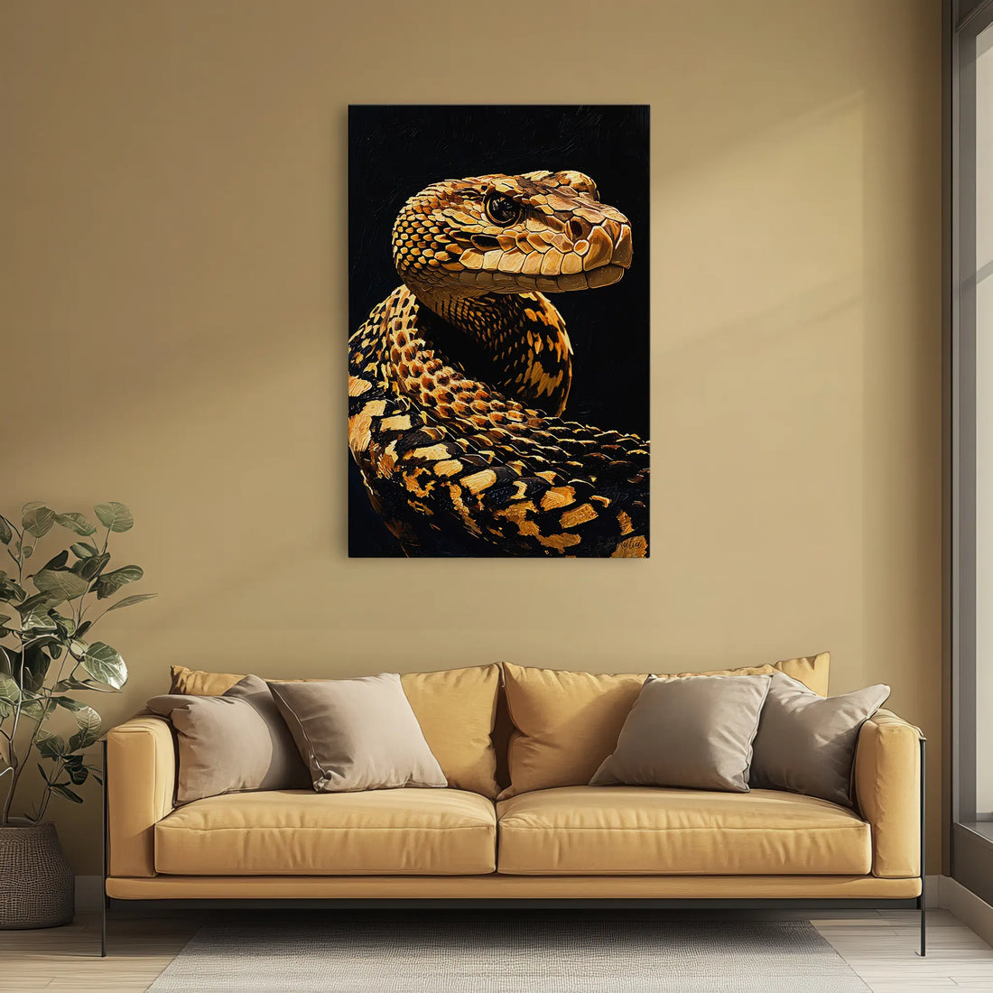 Golden Viper Midnight Pattern Giclée Print 231080 Visual Wall Art AR2:3V Giclée Print