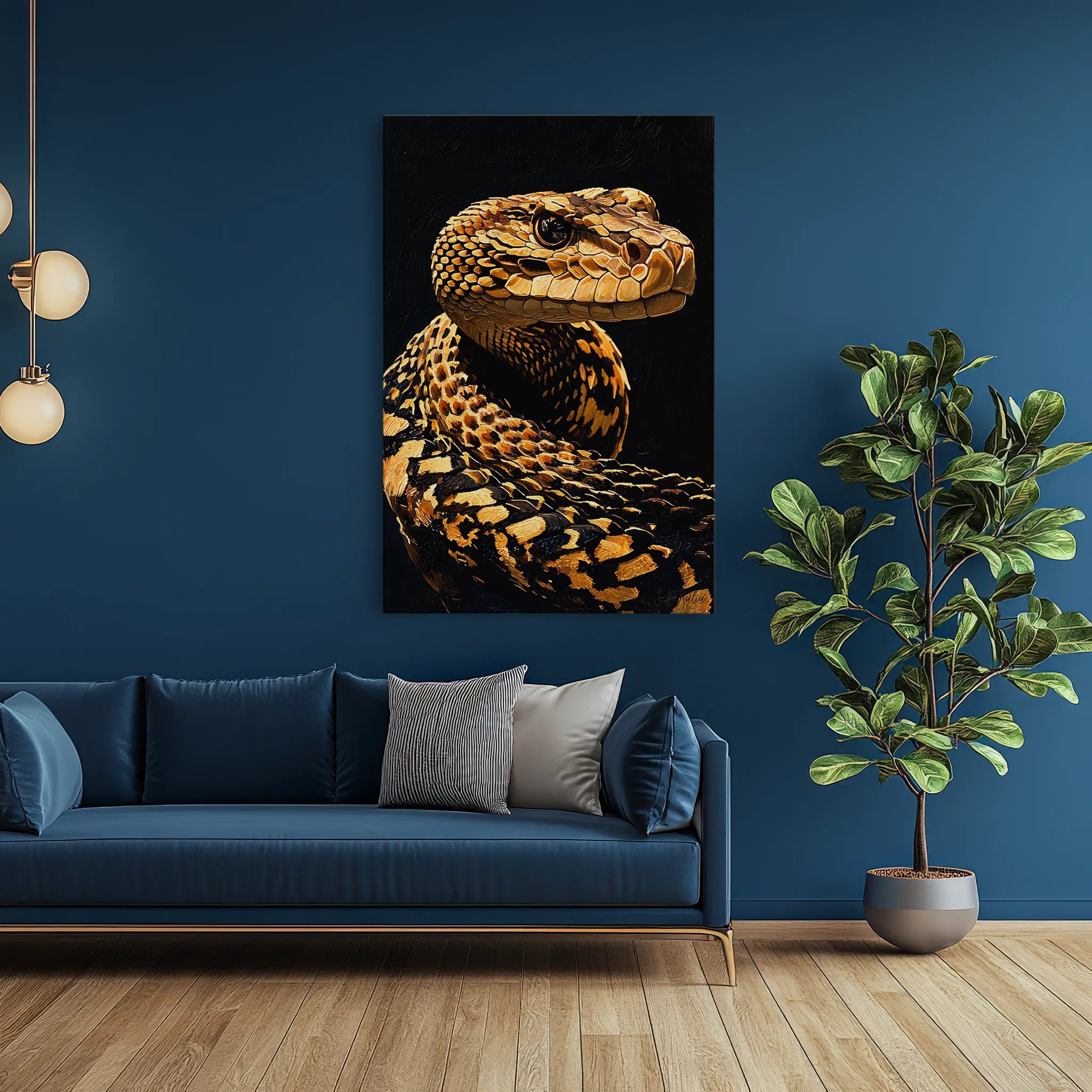 Golden Viper Midnight Pattern Giclée Print 231080 Visual Wall Art AR2:3V Giclée Print