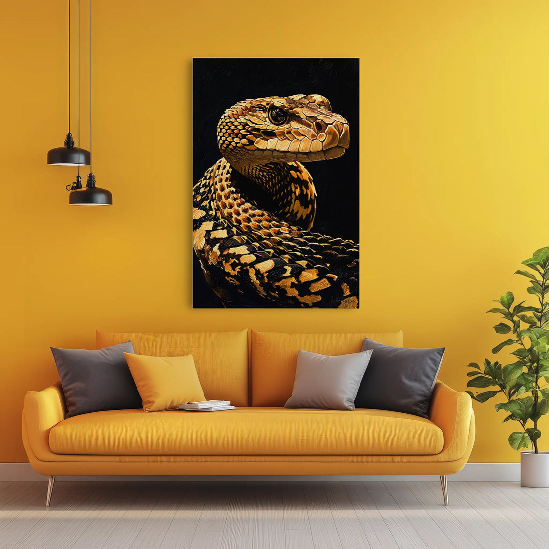 Golden Viper Midnight Pattern Giclée Print 231080 Visual Wall Art AR2:3V Giclée Print