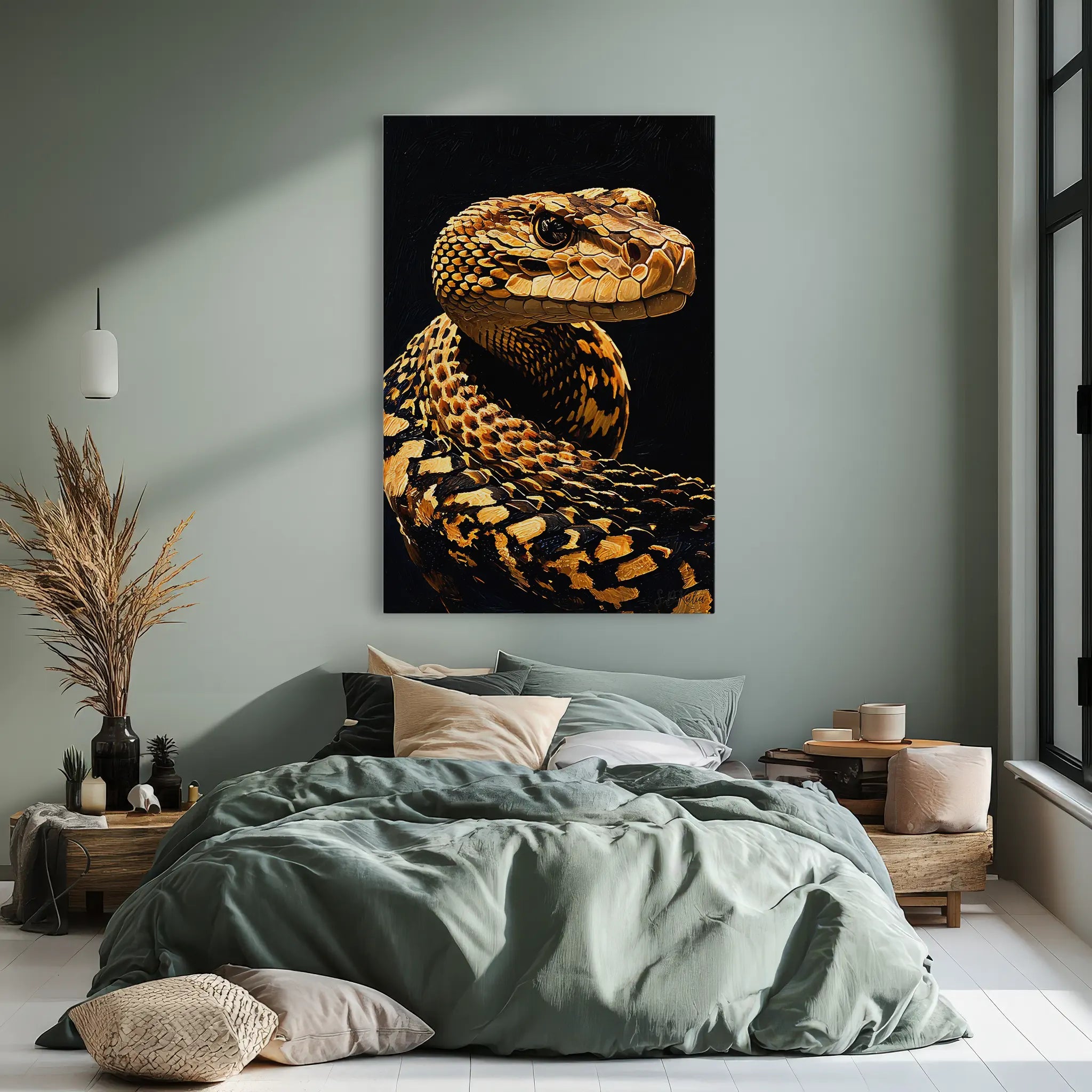 Golden Viper Midnight Pattern Giclée Print 231080 Visual Wall Art AR2:3V Giclée Print