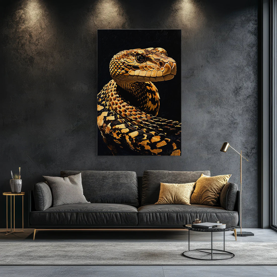 Golden Viper Midnight Pattern Giclée Print 231080 Visual Wall Art AR2:3V Giclée Print