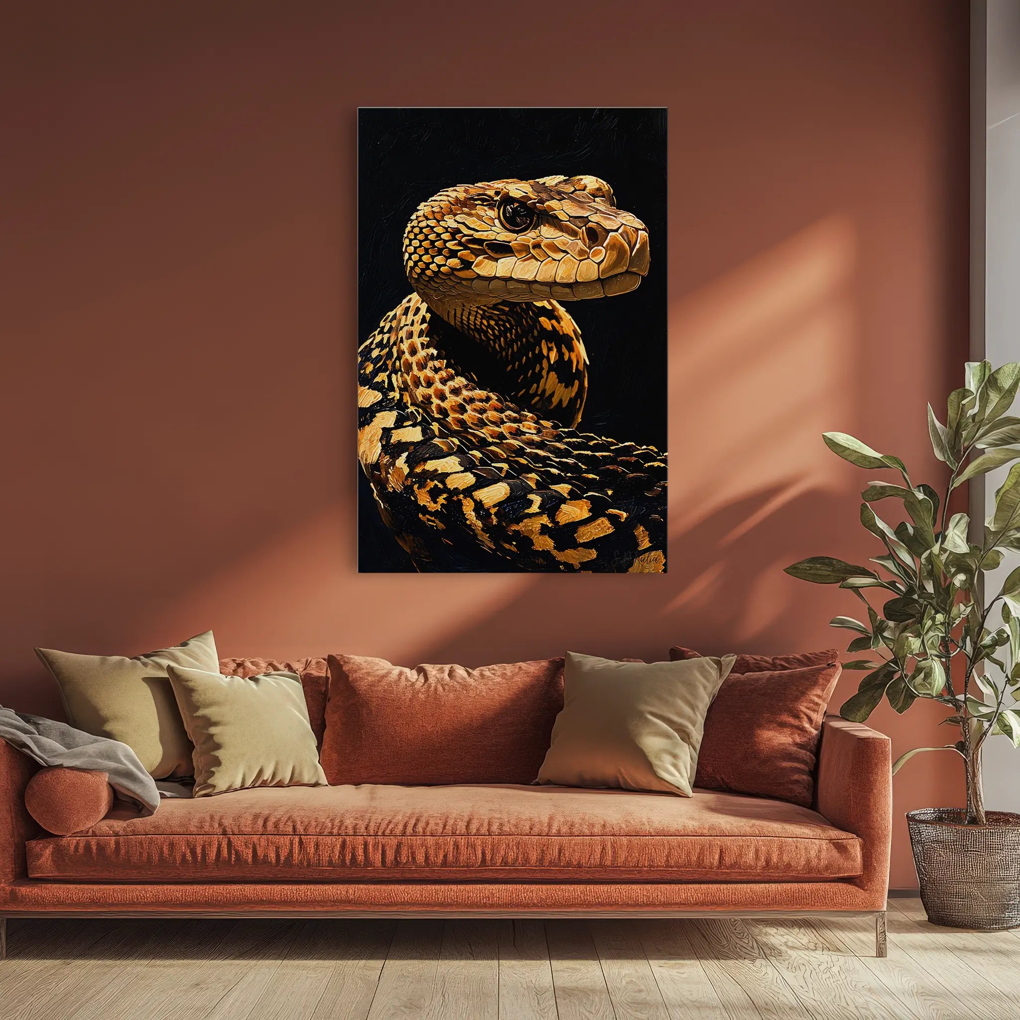Golden Viper Midnight Pattern Giclée Print 231080 Visual Wall Art AR2:3V Giclée Print