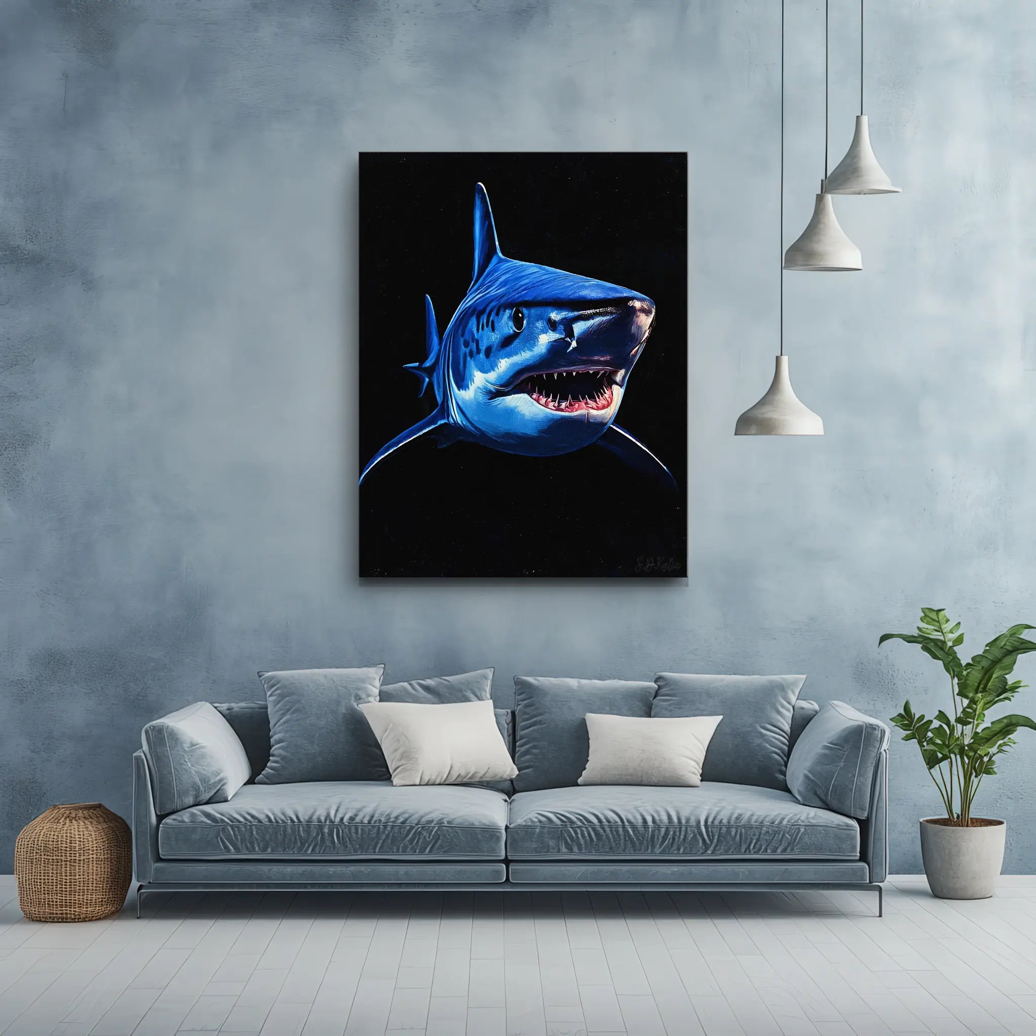 Great White Shark Ocean Predator Giclée Print 451014 Visual Wall Art AR3:4V-AR4:5V Giclée Print