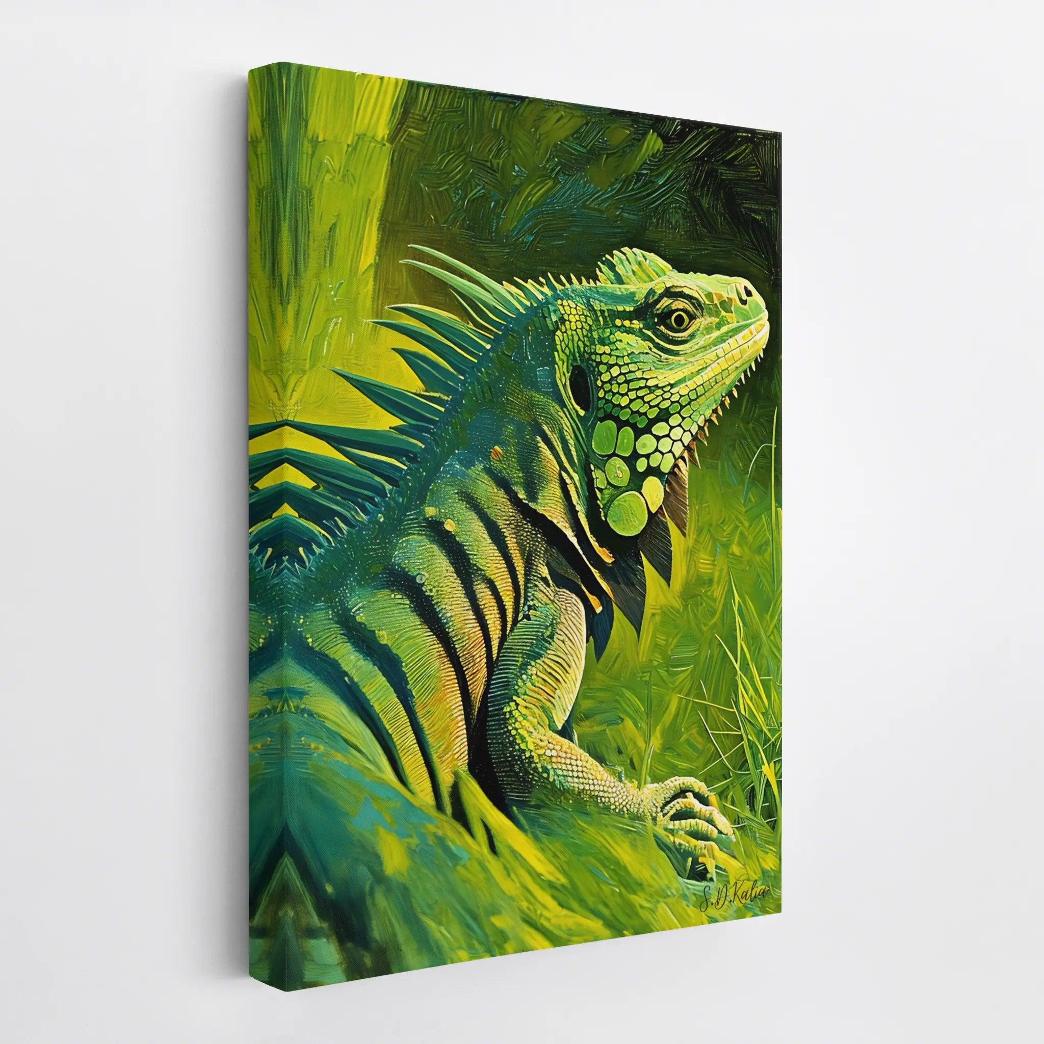 Green Monarch Iguana in the Brush Giclée Print 231081 Visual Wall Art AR2:3V Giclée Print