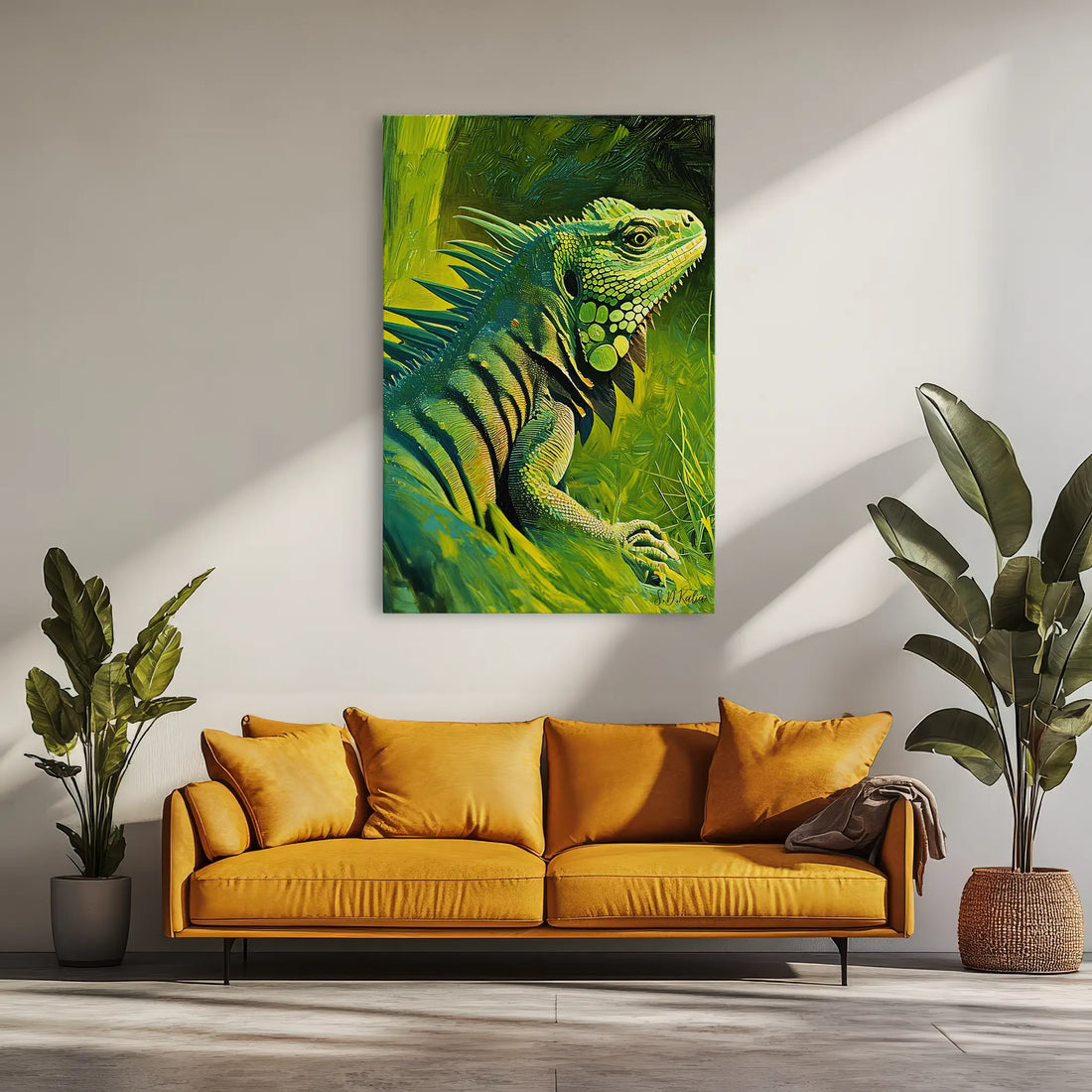 Green Monarch Iguana in the Brush Giclée Print 231081 Visual Wall Art AR2:3V Giclée Print