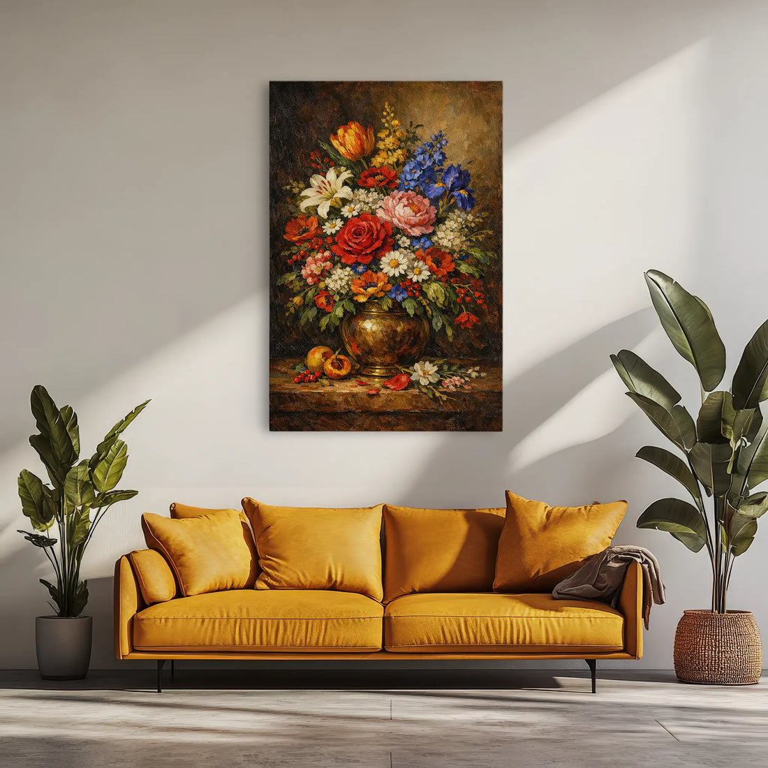 Harvest Bouquet with Peaches Still Life Giclée Print 232002 Visual Wall Art AR2:3V Giclée Print