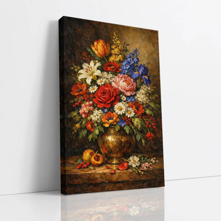 Harvest Bouquet with Peaches Still Life Giclée Print 232002 Visual Wall Art AR2:3V Giclée Print