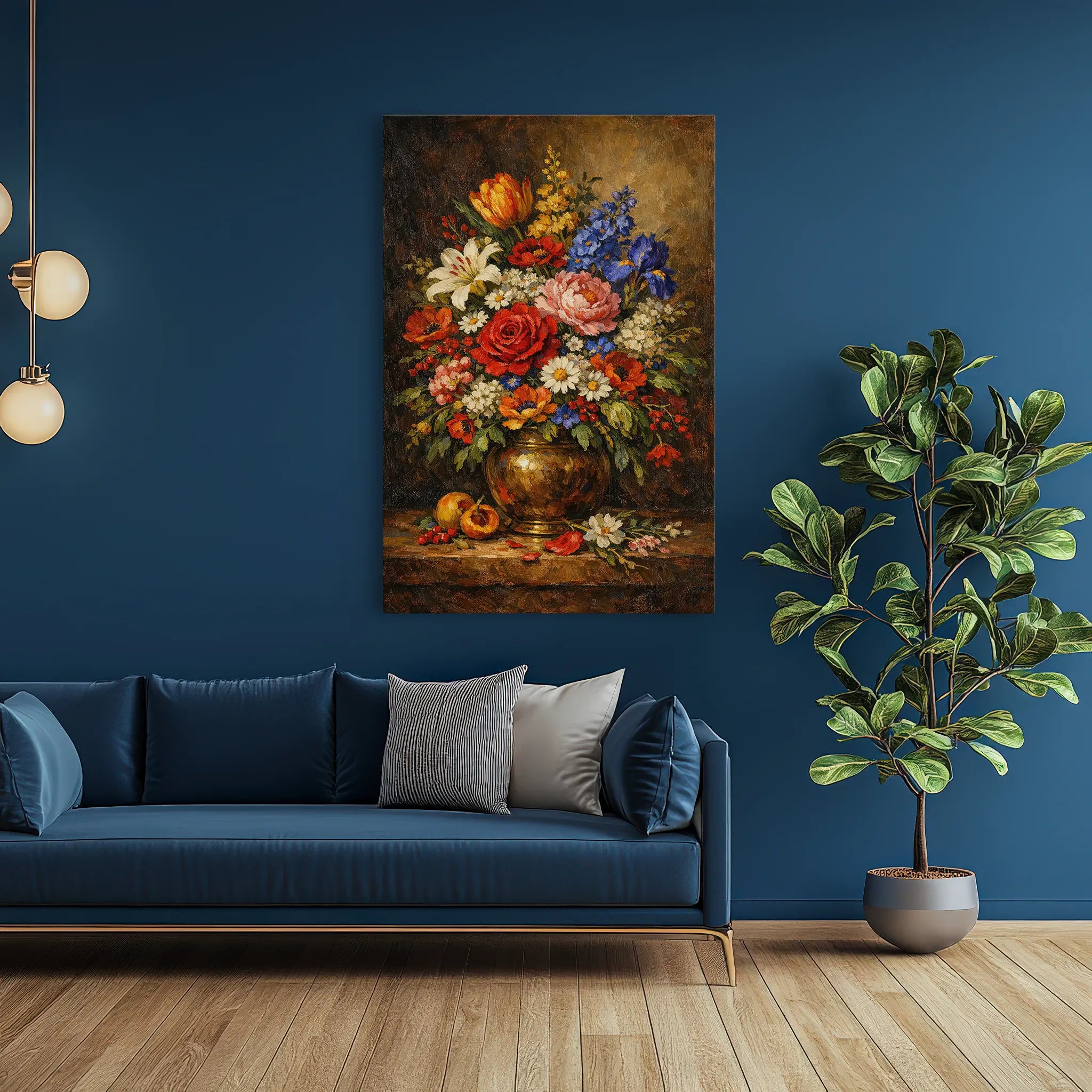 Harvest Bouquet with Peaches Still Life Giclée Print 232002 Visual Wall Art AR2:3V Giclée Print