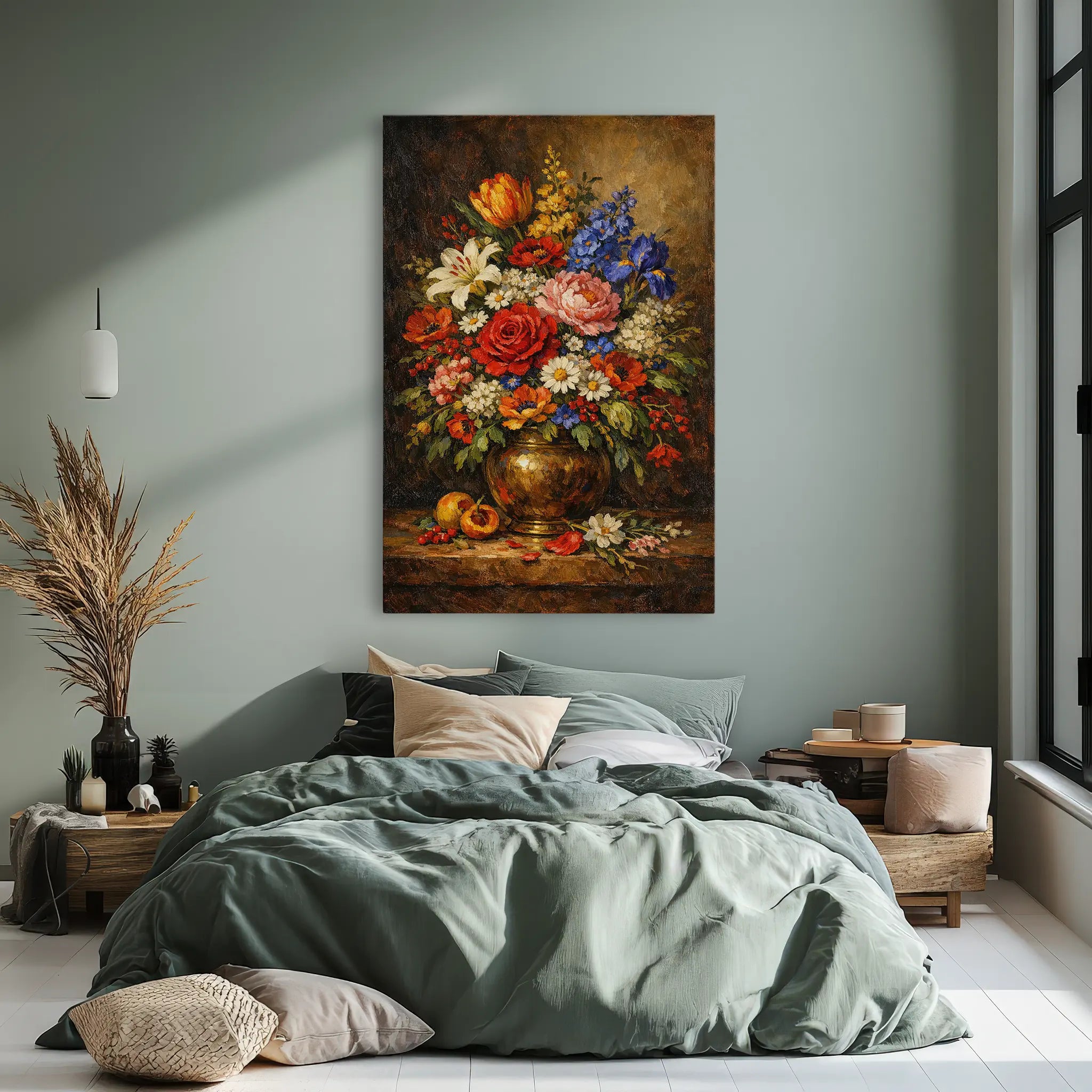 Harvest Bouquet with Peaches Still Life Giclée Print 232002 Visual Wall Art AR2:3V Giclée Print