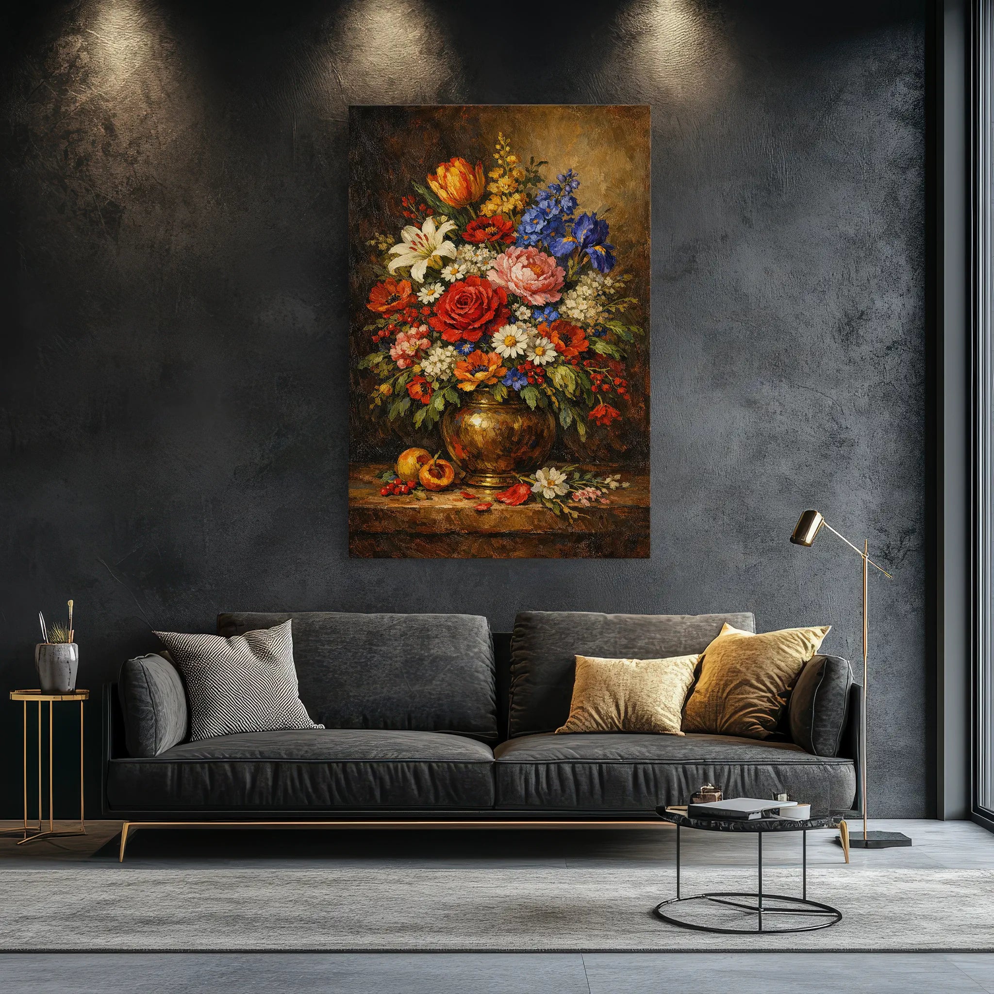 Harvest Bouquet with Peaches Still Life Giclée Print 232002 Visual Wall Art AR2:3V Giclée Print