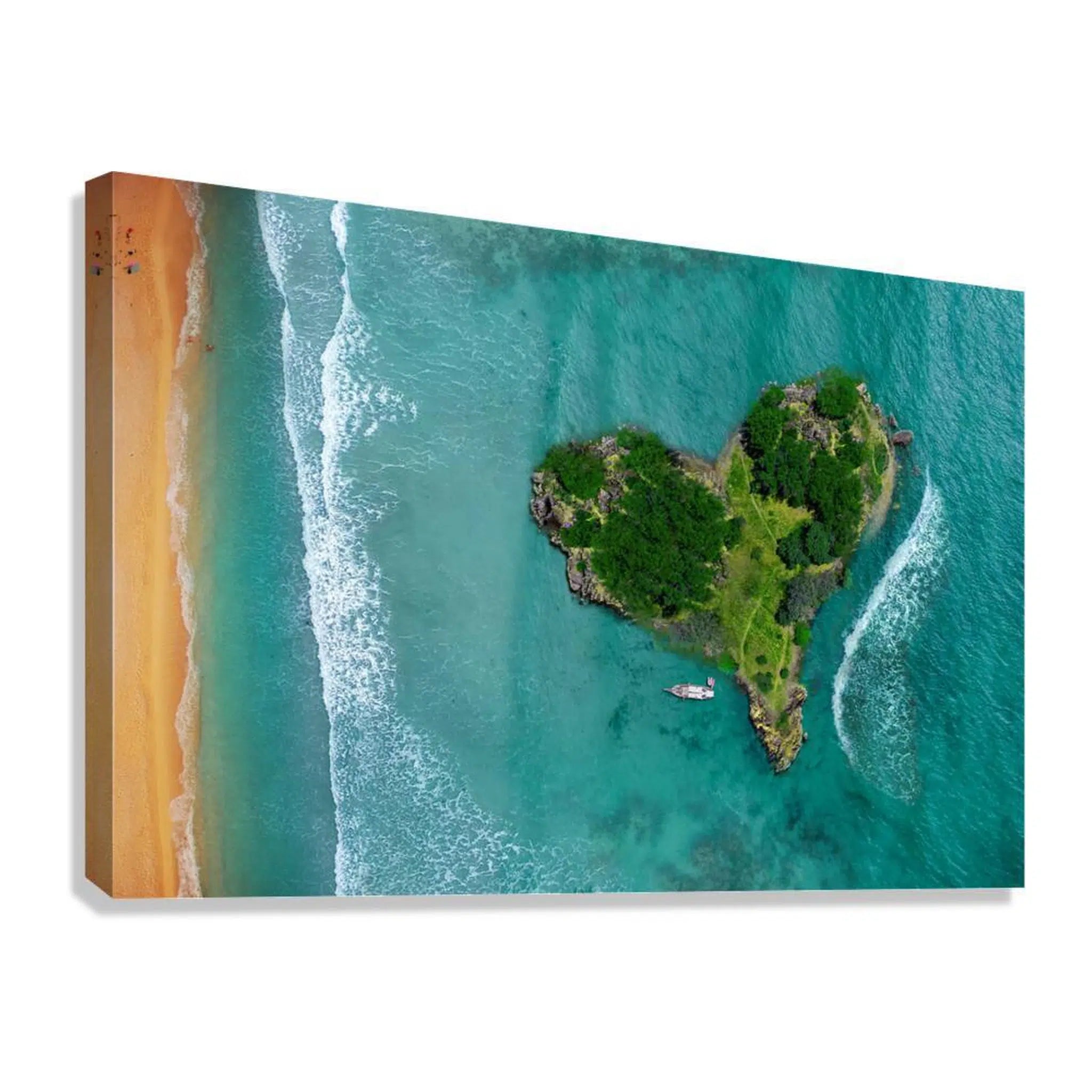 Heart Shaped Island Landscape Giclée Print 32665 Giclée Stretched Canvas Print Visual Wall Art