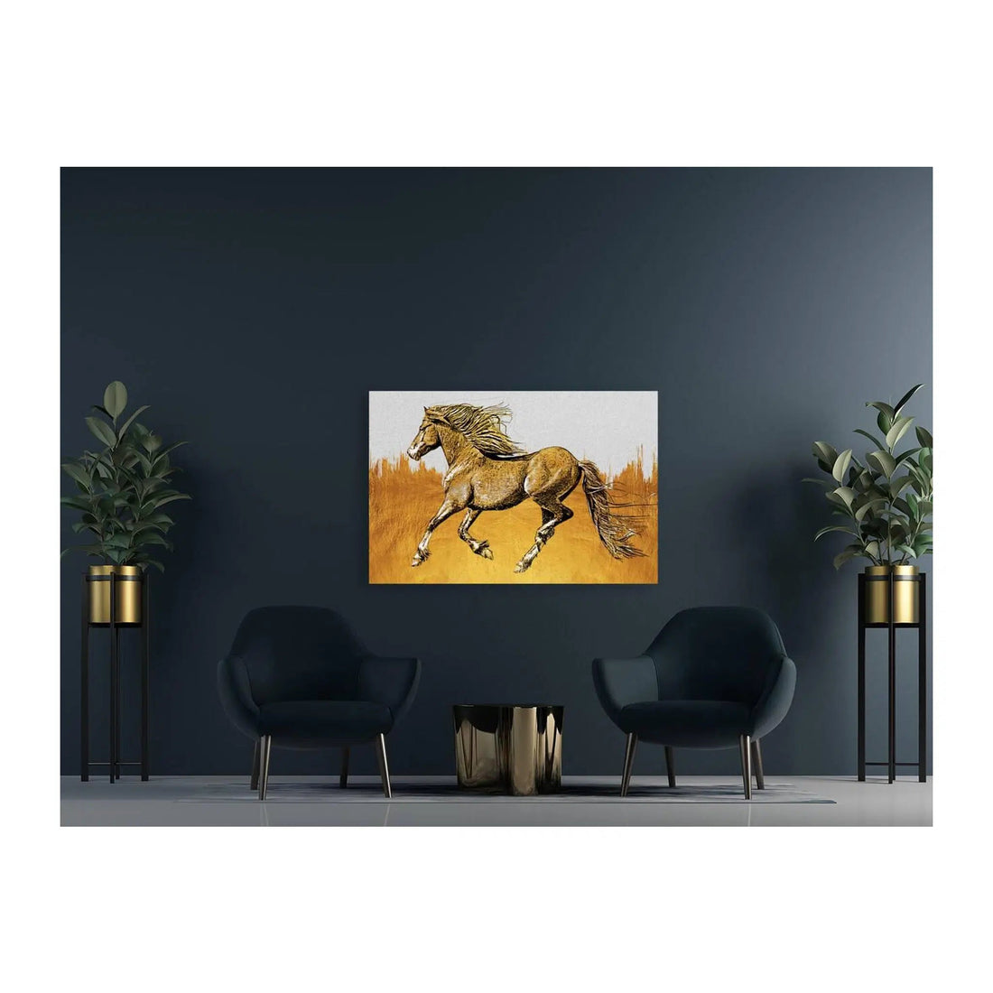 Horse Gold Giclée Print 32904 Visual Wall Art