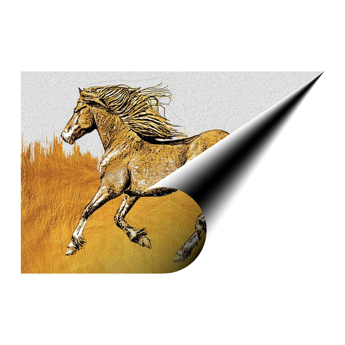 Horse Gold Giclée Print 32904 Giclée Rolled Canvas Print Visual Wall Art