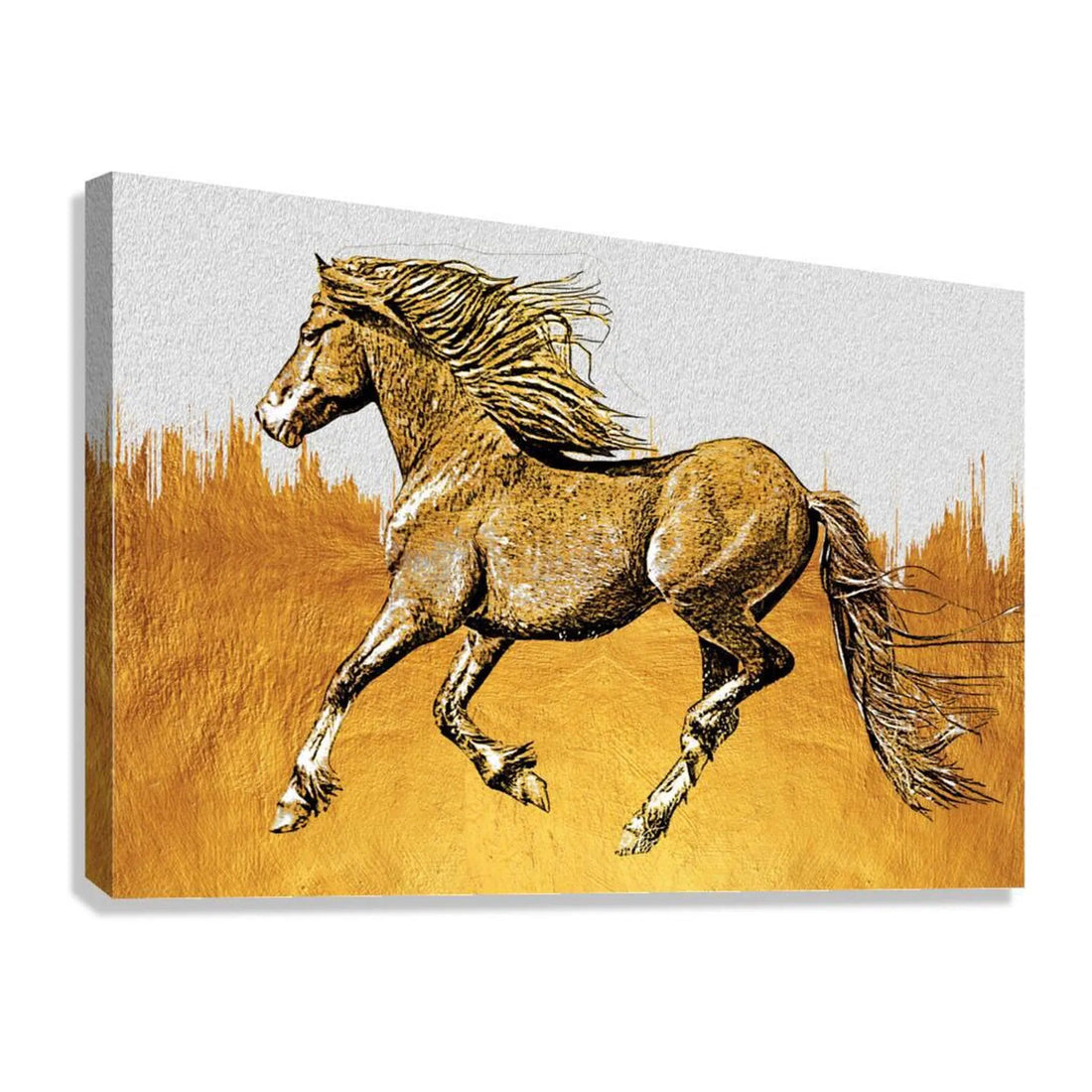 Horse Gold Giclée Print 32904 Giclée Stretched Canvas Print Visual Wall Art