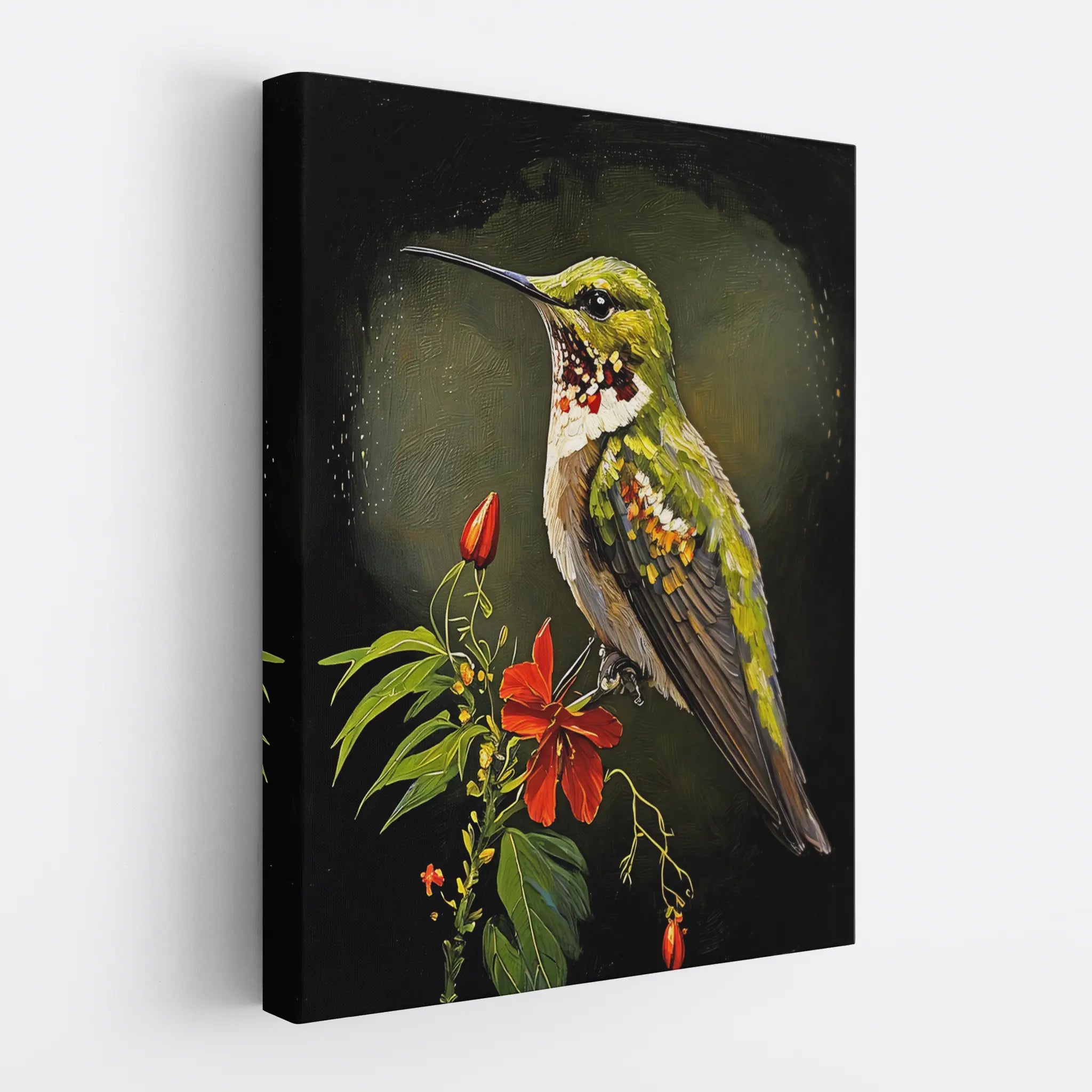 Hummingbird On Red Hibiscus Giclée Print 454014 Visual Wall Art AR3:4V-AR4:5V Giclée Print