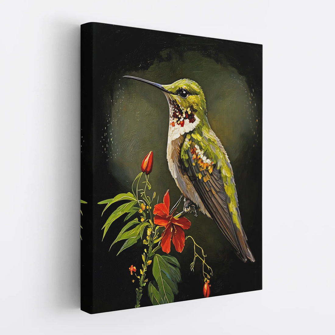 Hummingbird On Red Hibiscus Giclée Print 454014 Visual Wall Art AR3:4V-AR4:5V Giclée Print