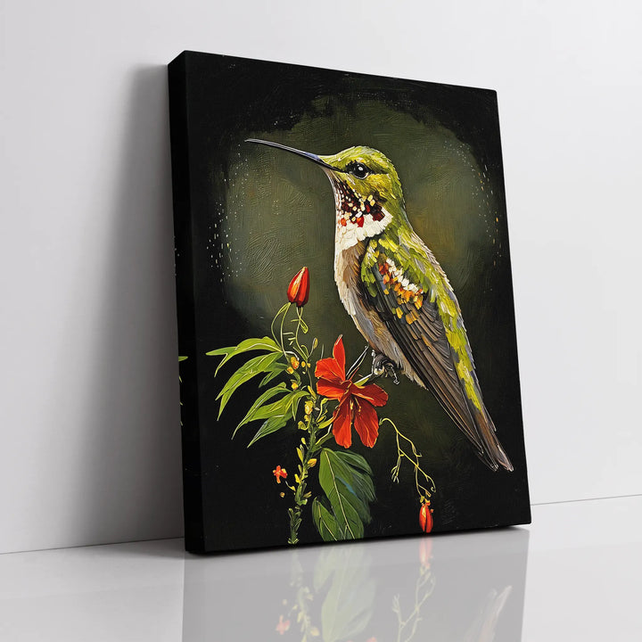 Hummingbird On Red Hibiscus Giclée Print 454014 Visual Wall Art AR3:4V-AR4:5V Giclée Print