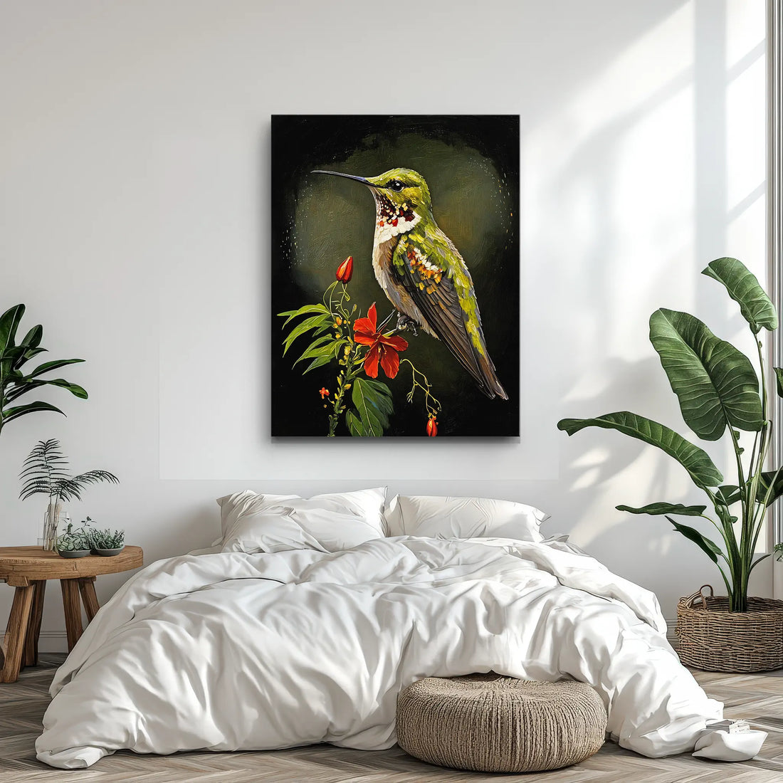 Hummingbird On Red Hibiscus Giclée Print 454014 Visual Wall Art AR3:4V-AR4:5V Giclée Print