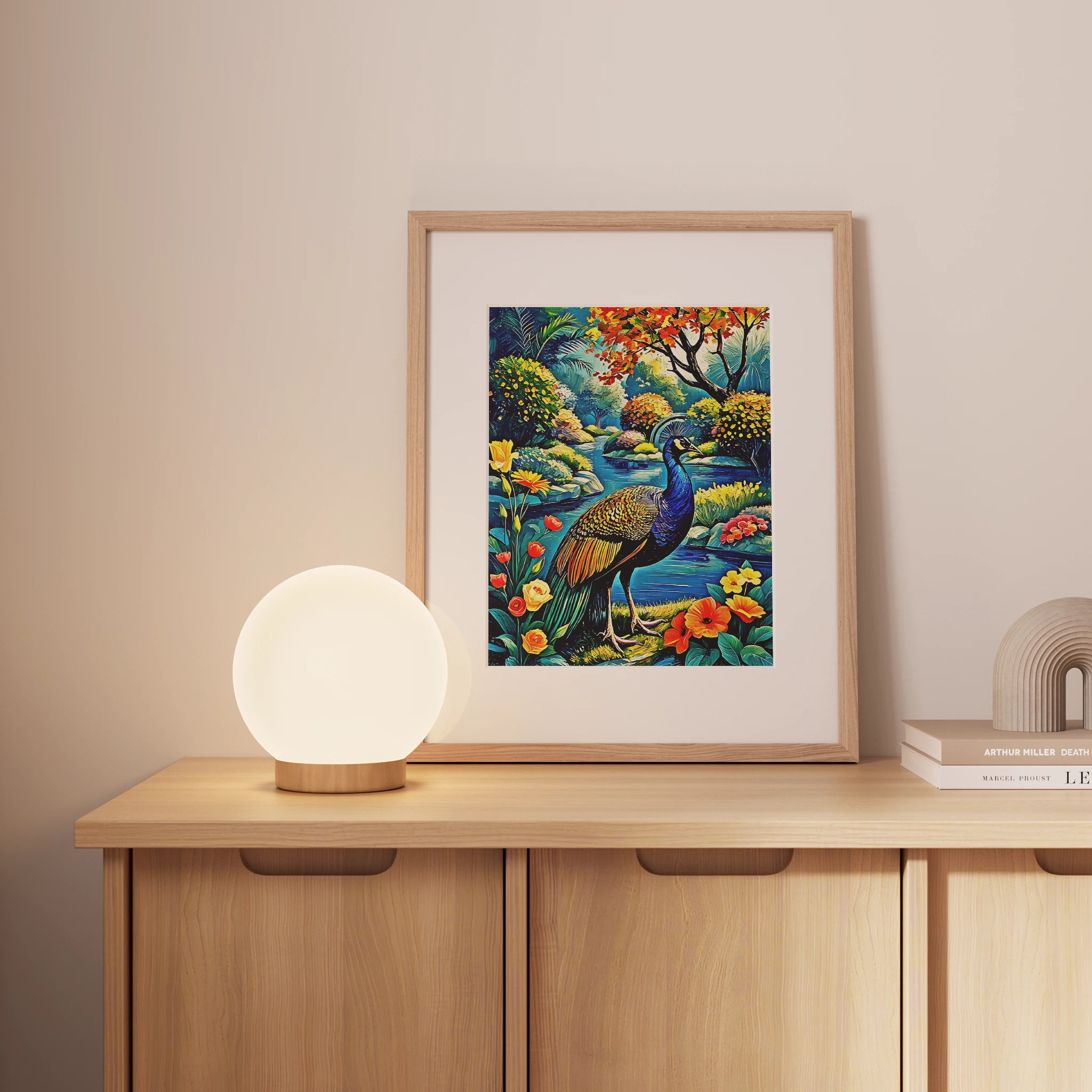 Indian Peafowl Pavo Cristatus-Framed Paper Print-452220 Visual Wall Art Framed Print