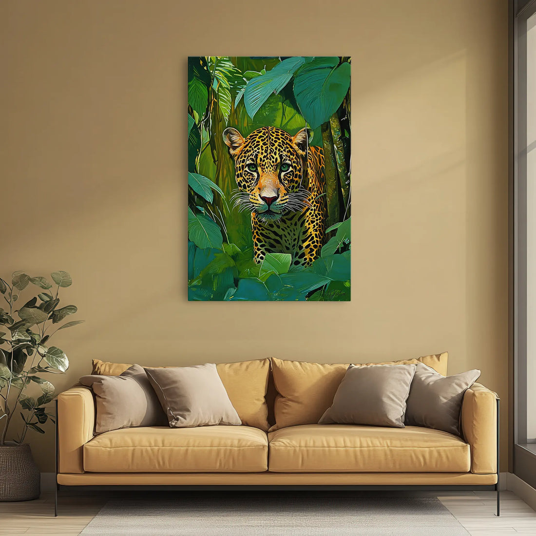 Jaguar Hidden in Rainforest Giclée Print 231021 Visual Wall Art AR2:3V Giclée Print