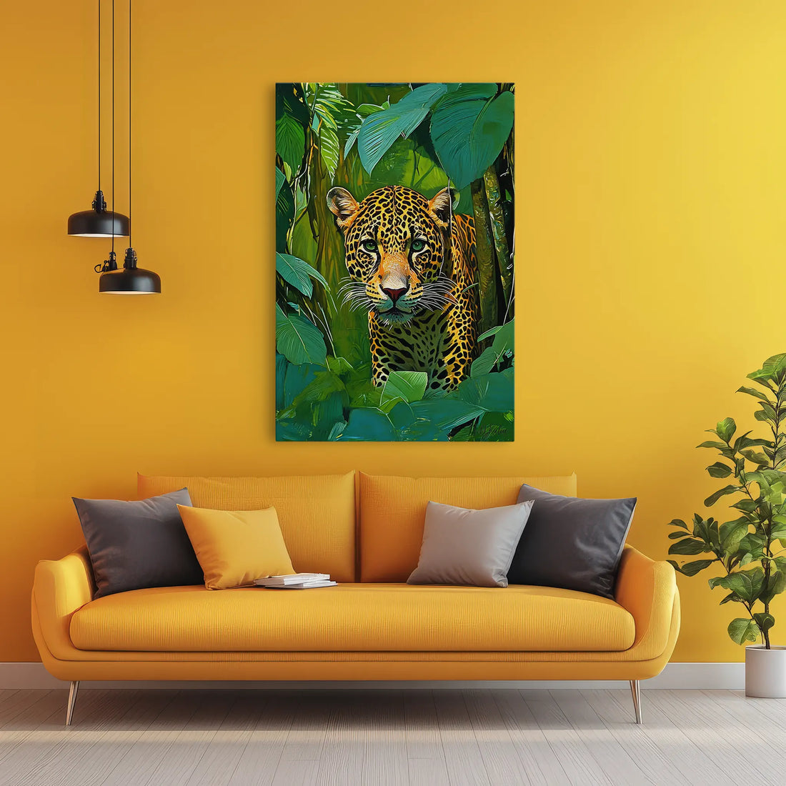 Jaguar Hidden in Rainforest Giclée Print 231021 Visual Wall Art AR2:3V Giclée Print