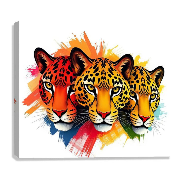 Jaguars Heads Giclee Print 43123 Giclée Stretched Canvas Print Pictorem.com