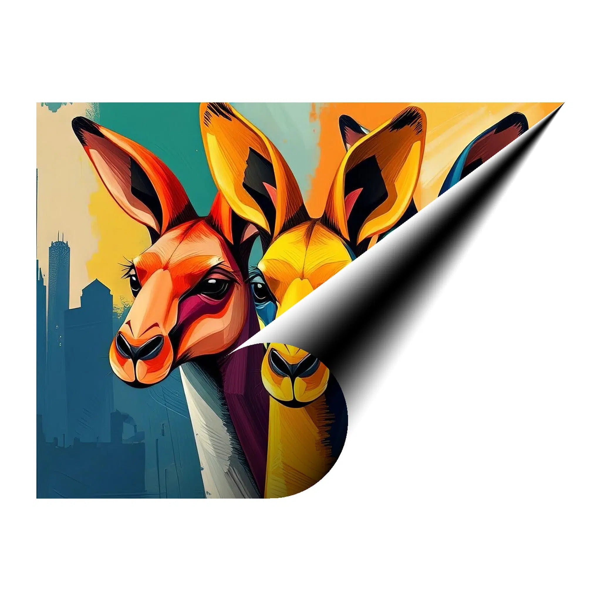 Kangaroos Trio Giclée Print 43160 Giclée Rolled Canvas Print Visual Wall Art