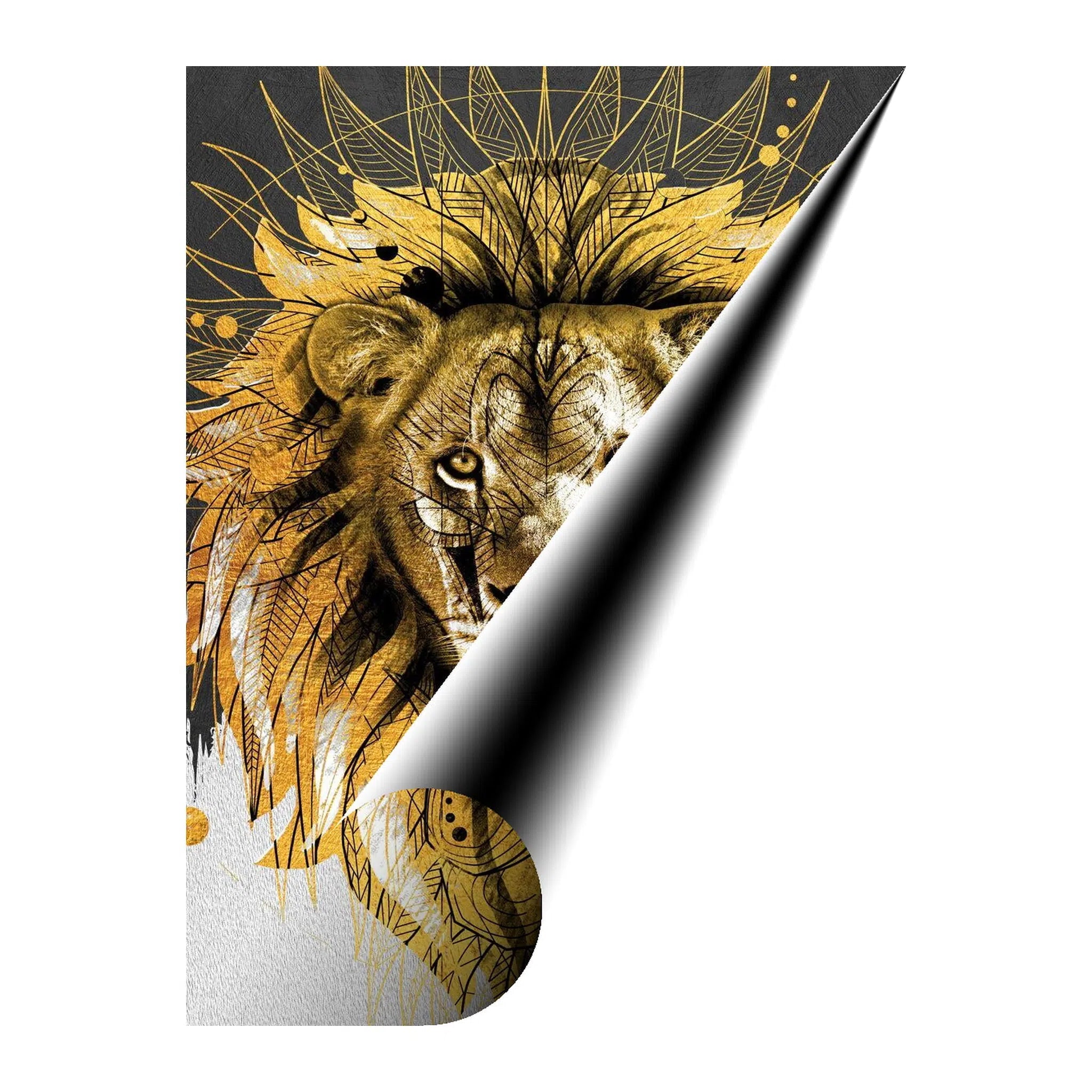 King Lion Gold Giclée Print 34922 Giclée Rolled Canvas Print Visual Wall Art