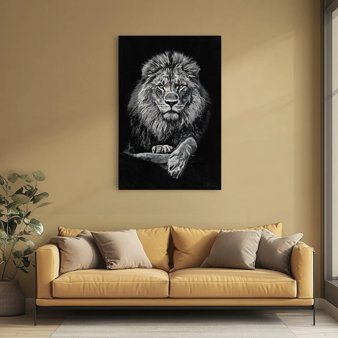 King Lion in Monochrome Giclée Print 231024 Visual Wall Art AR2:3V Giclée Print