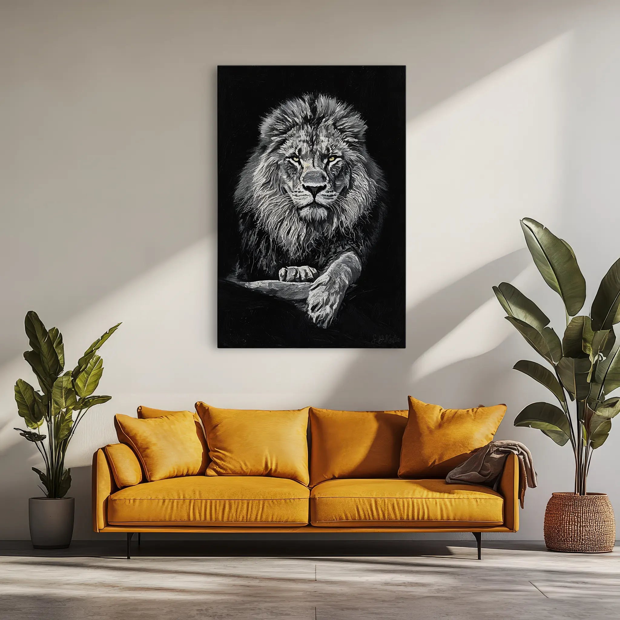 King Lion in Monochrome Giclée Print 231024 Visual Wall Art AR2:3V Giclée Print