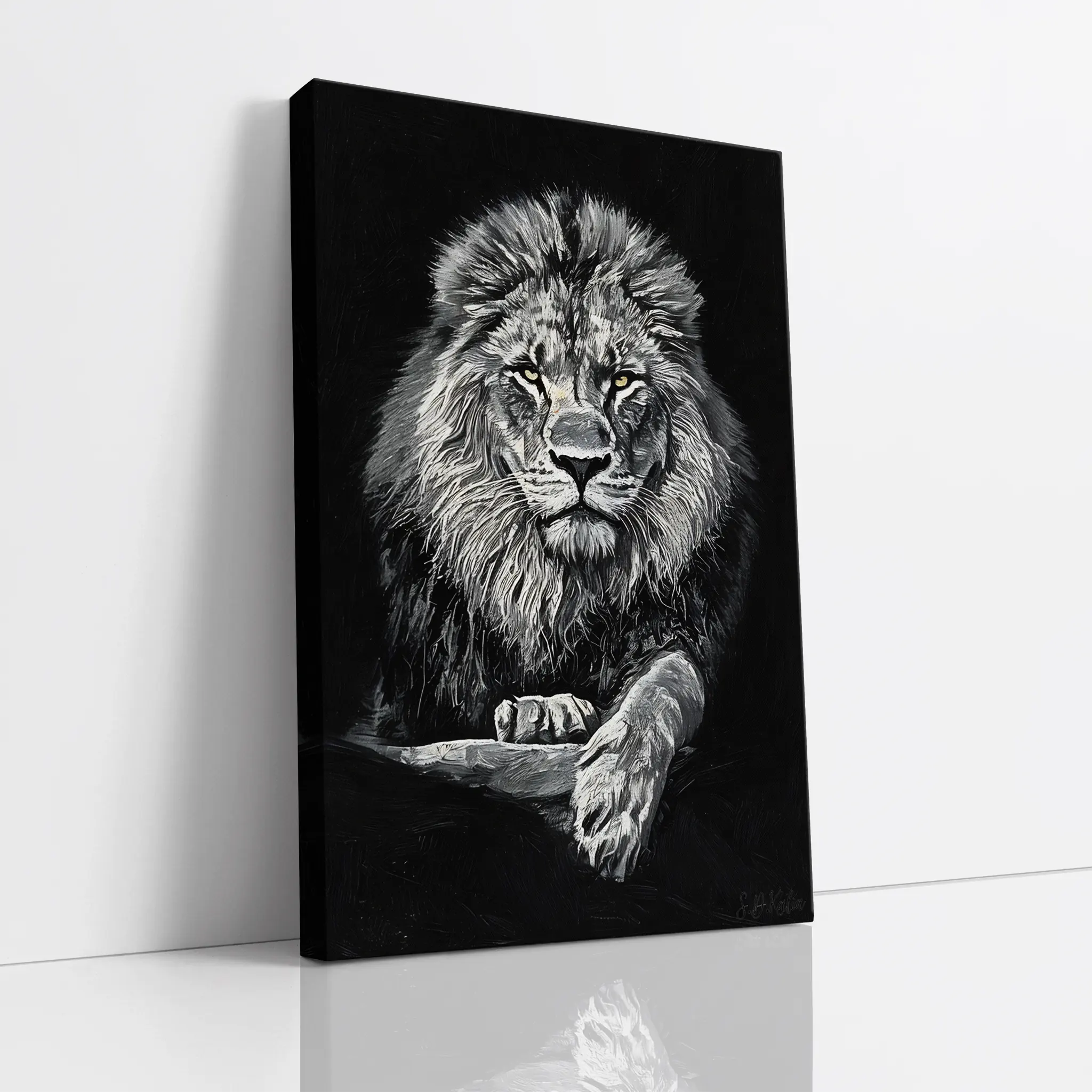 King Lion in Monochrome Giclée Print 231024 Visual Wall Art AR2:3V Giclée Print