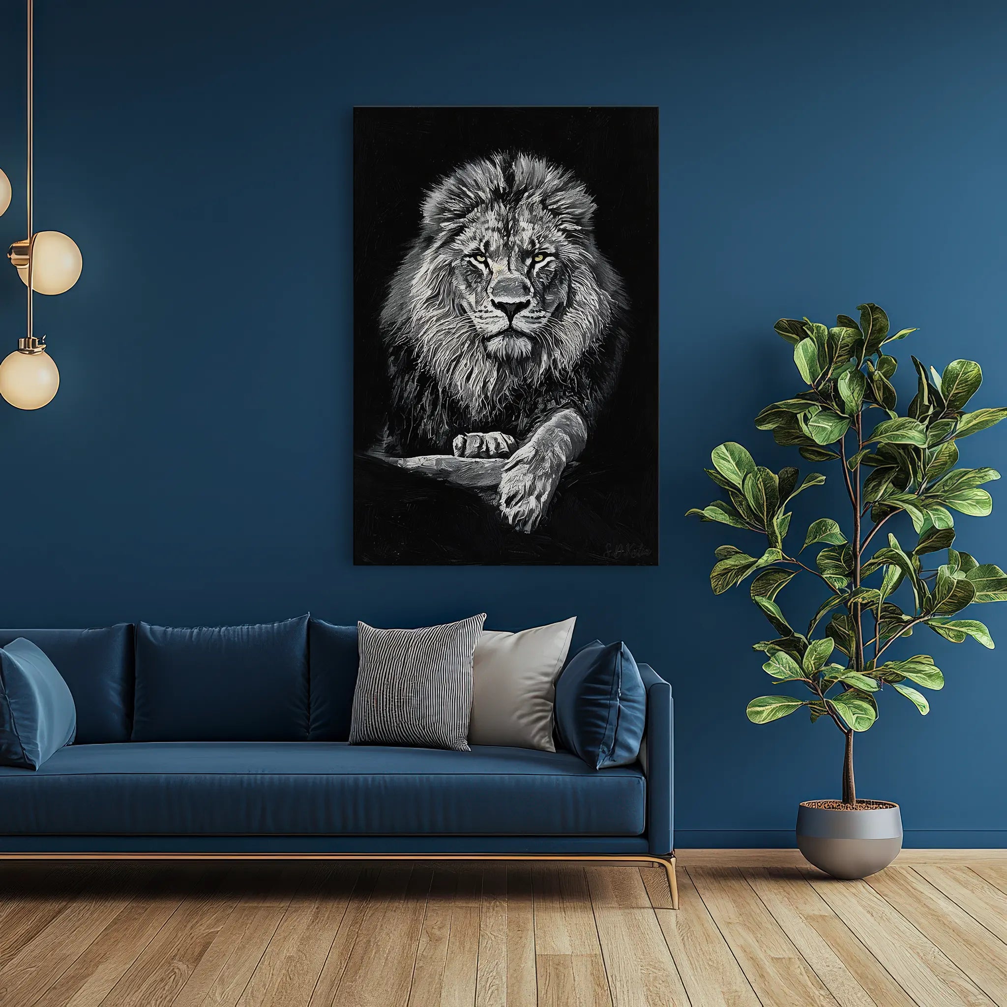 King Lion in Monochrome Giclée Print 231024 Visual Wall Art AR2:3V Giclée Print