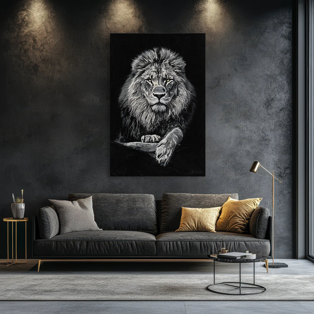 King Lion in Monochrome Giclée Print 231024 Visual Wall Art AR2:3V Giclée Print