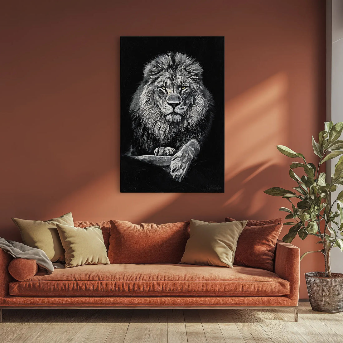 King Lion in Monochrome Giclée Print 231024 Visual Wall Art AR2:3V Giclée Print