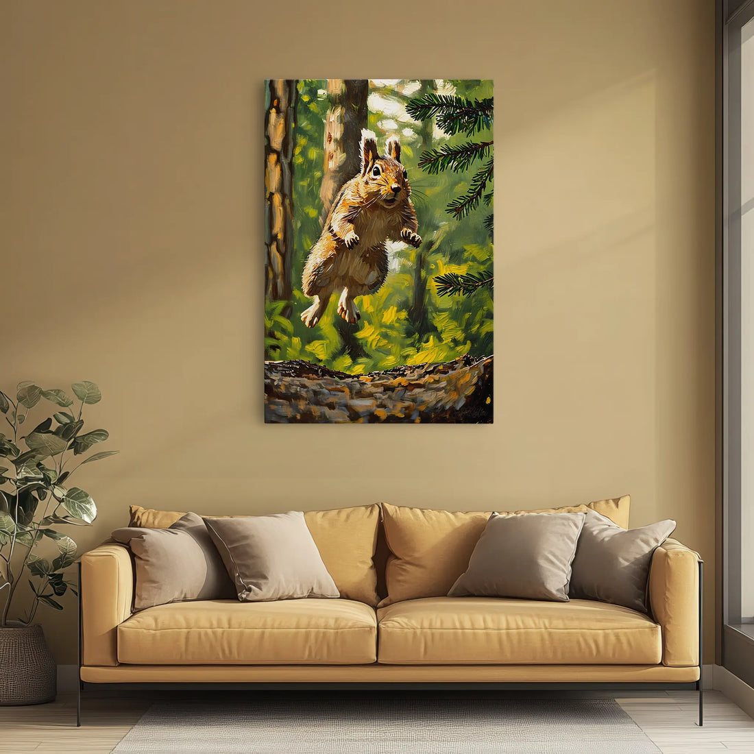 Leap of Light Squirrel in Midair Giclée Print 231084 Visual Wall Art AR2:3V Giclée Print
