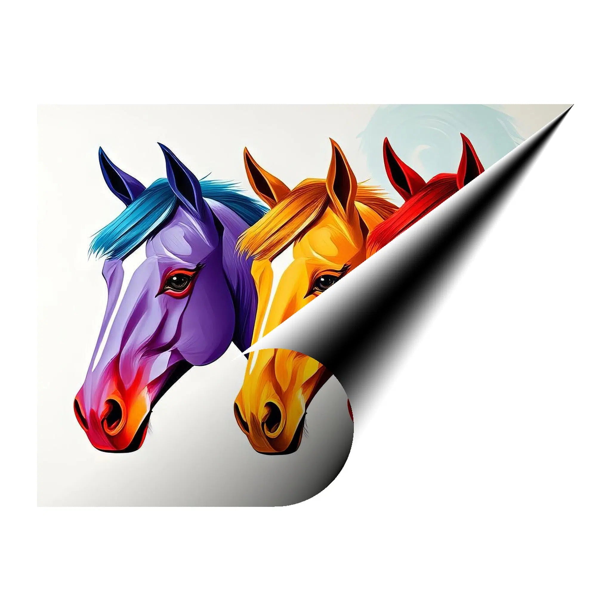 Left Eyes Horses Giclée Print 43116 Giclée Fine Art Matte Paper Print Visual Wall Art