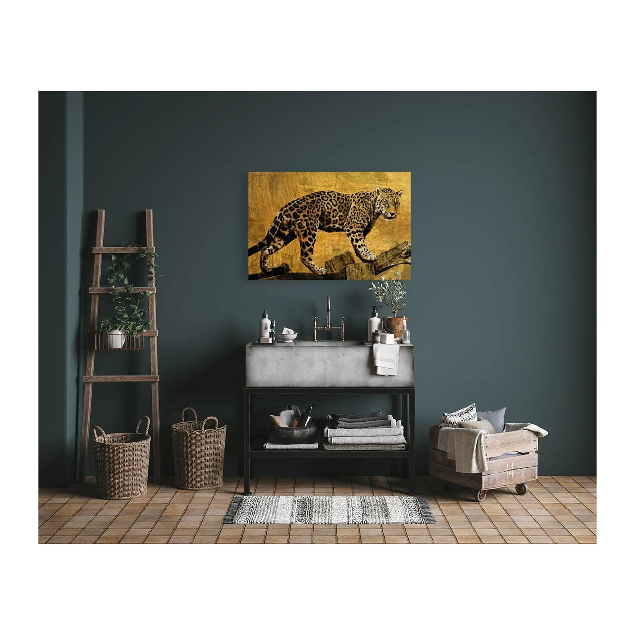 Leopard Gold Giclée Print 32900 Visual Wall Art