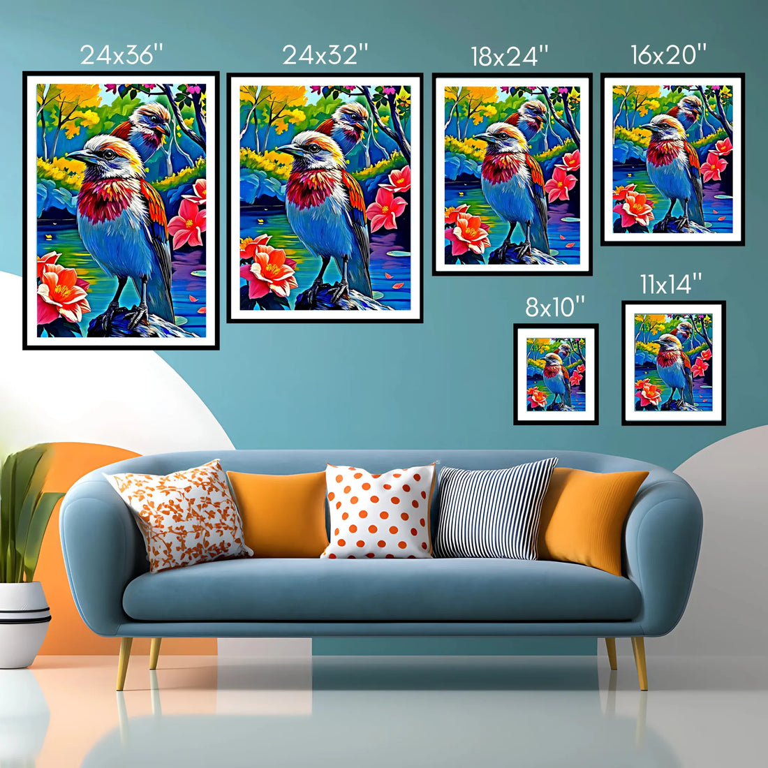 Lilac Breasted Roller Coracias Caudatus-Bird-452201 Visual Wall Art Framed Print