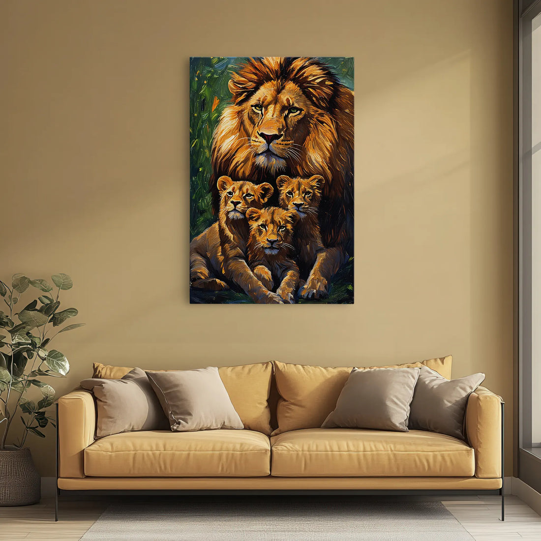 Lion King and Cubs at Rest Giclée Print 231085 Visual Wall Art AR2:3V Giclée Print