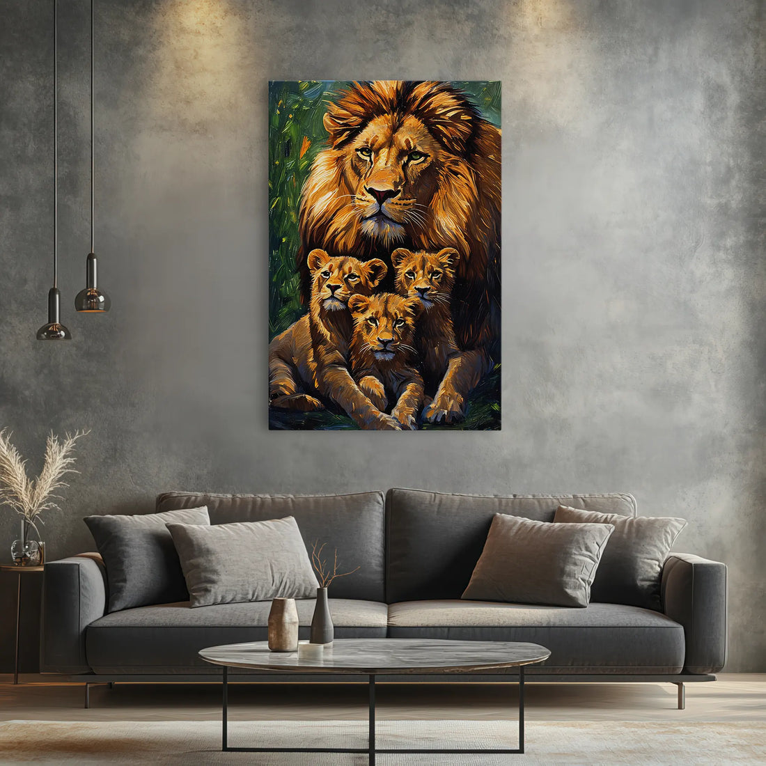Lion King and Cubs at Rest Giclée Print 231085 Visual Wall Art AR2:3V Giclée Print