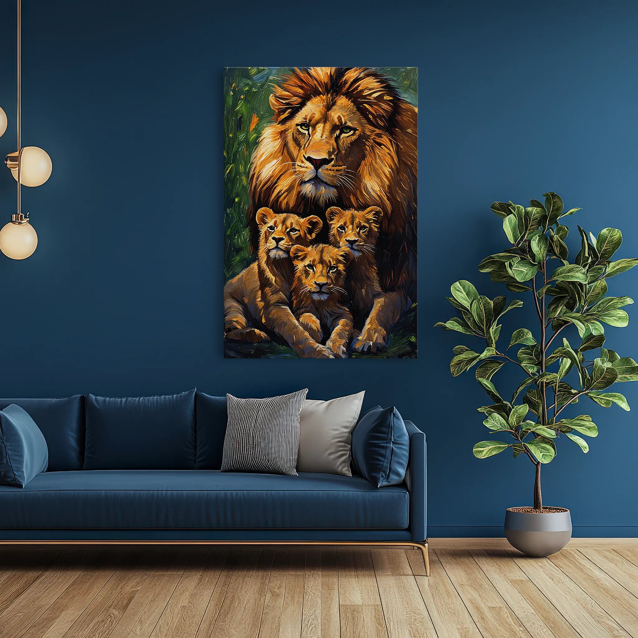 Lion King and Cubs at Rest Giclée Print 231085 Visual Wall Art AR2:3V Giclée Print