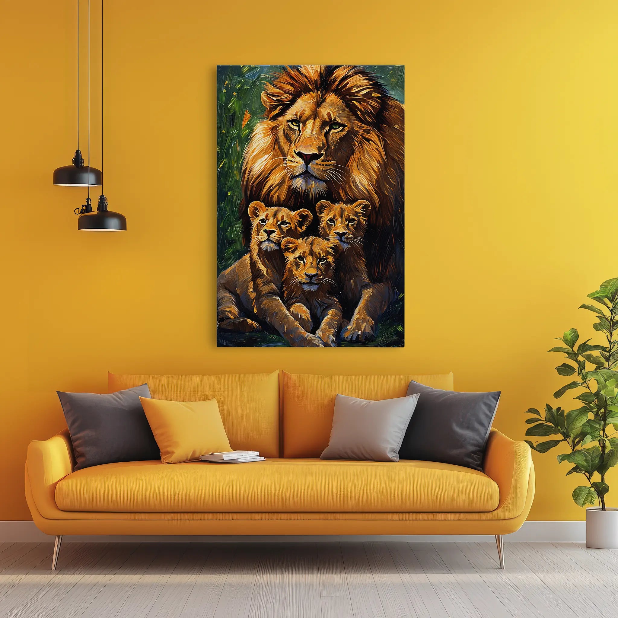 Lion King and Cubs at Rest Giclée Print 231085 Visual Wall Art AR2:3V Giclée Print