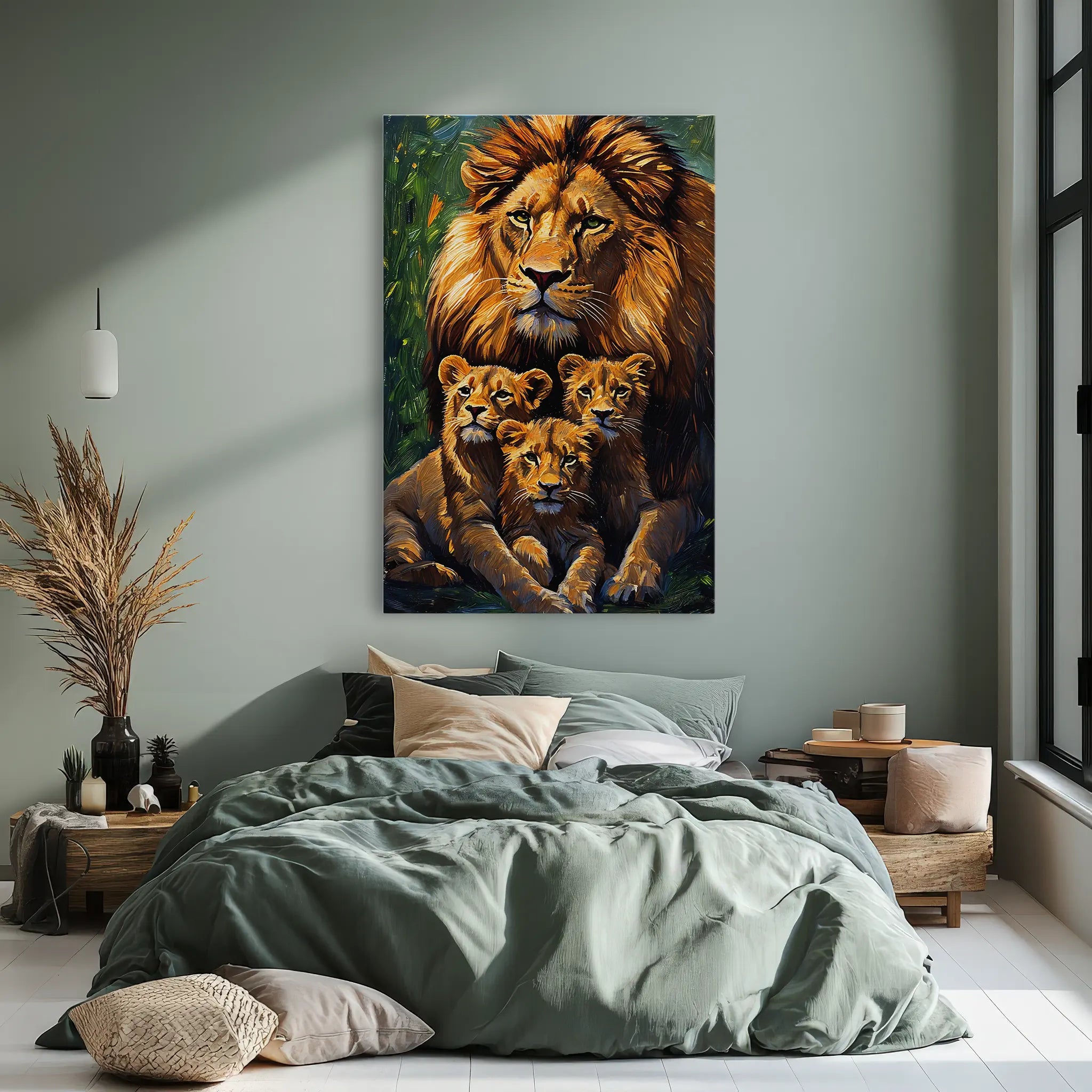 Lion King and Cubs at Rest Giclée Print 231085 Visual Wall Art AR2:3V Giclée Print