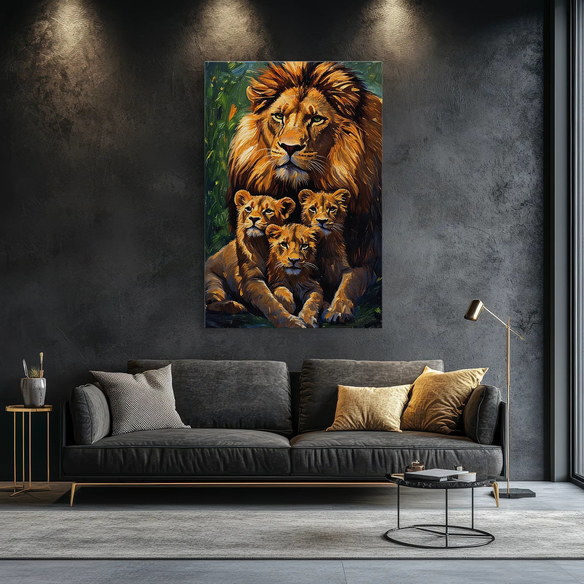 Lion King and Cubs at Rest Giclée Print 231085 Visual Wall Art AR2:3V Giclée Print