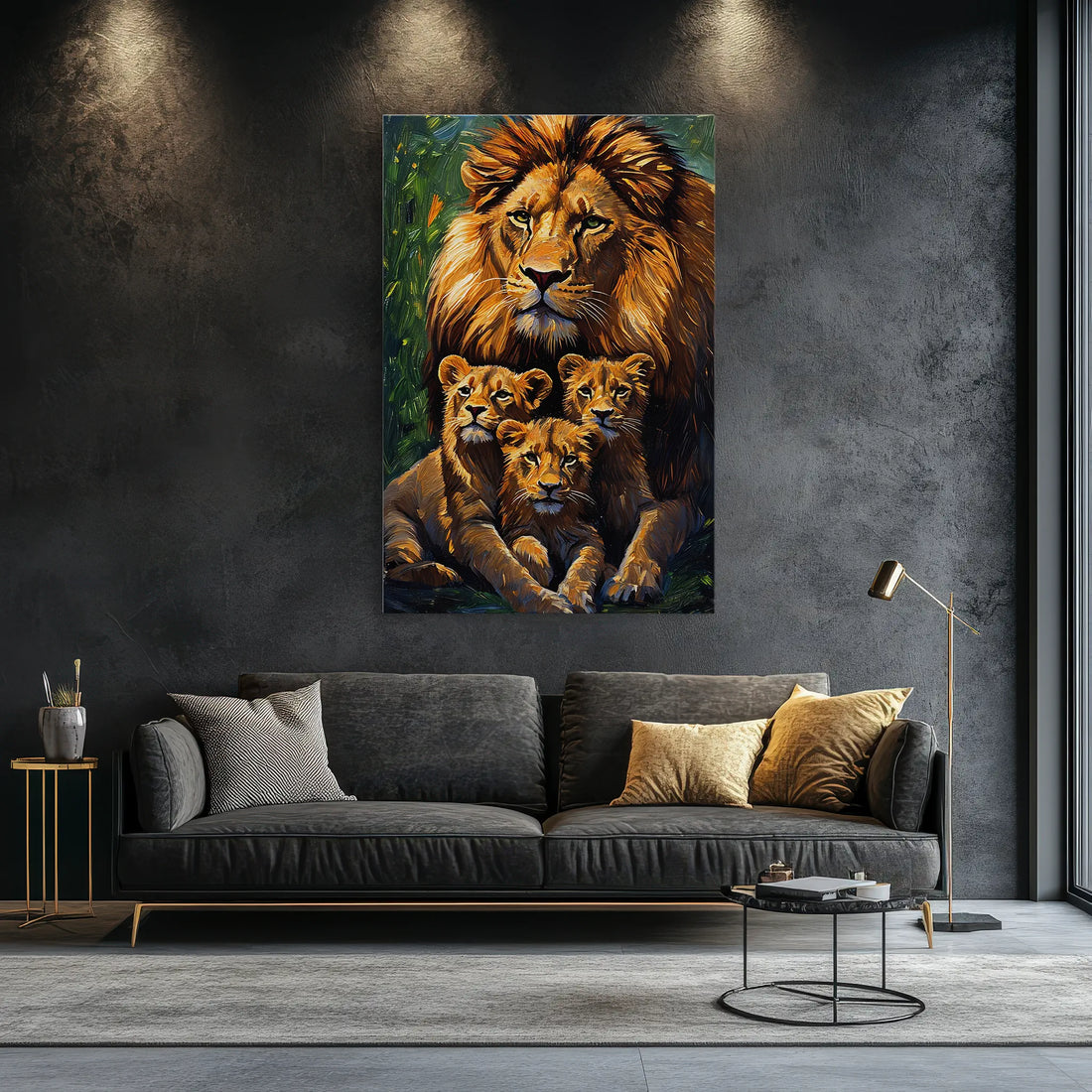 Lion King and Cubs at Rest Giclée Print 231085 Visual Wall Art AR2:3V Giclée Print