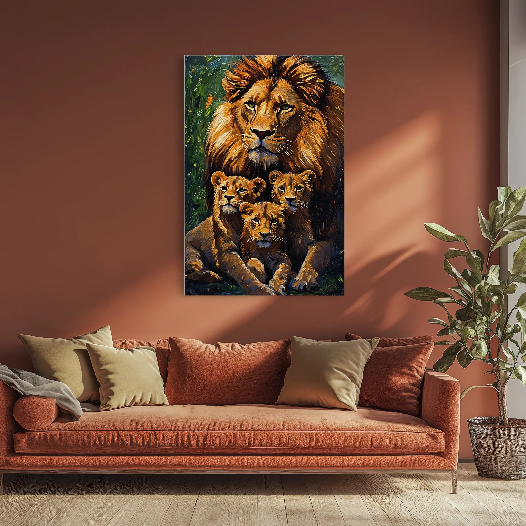 Lion King and Cubs at Rest Giclée Print 231085 Visual Wall Art AR2:3V Giclée Print