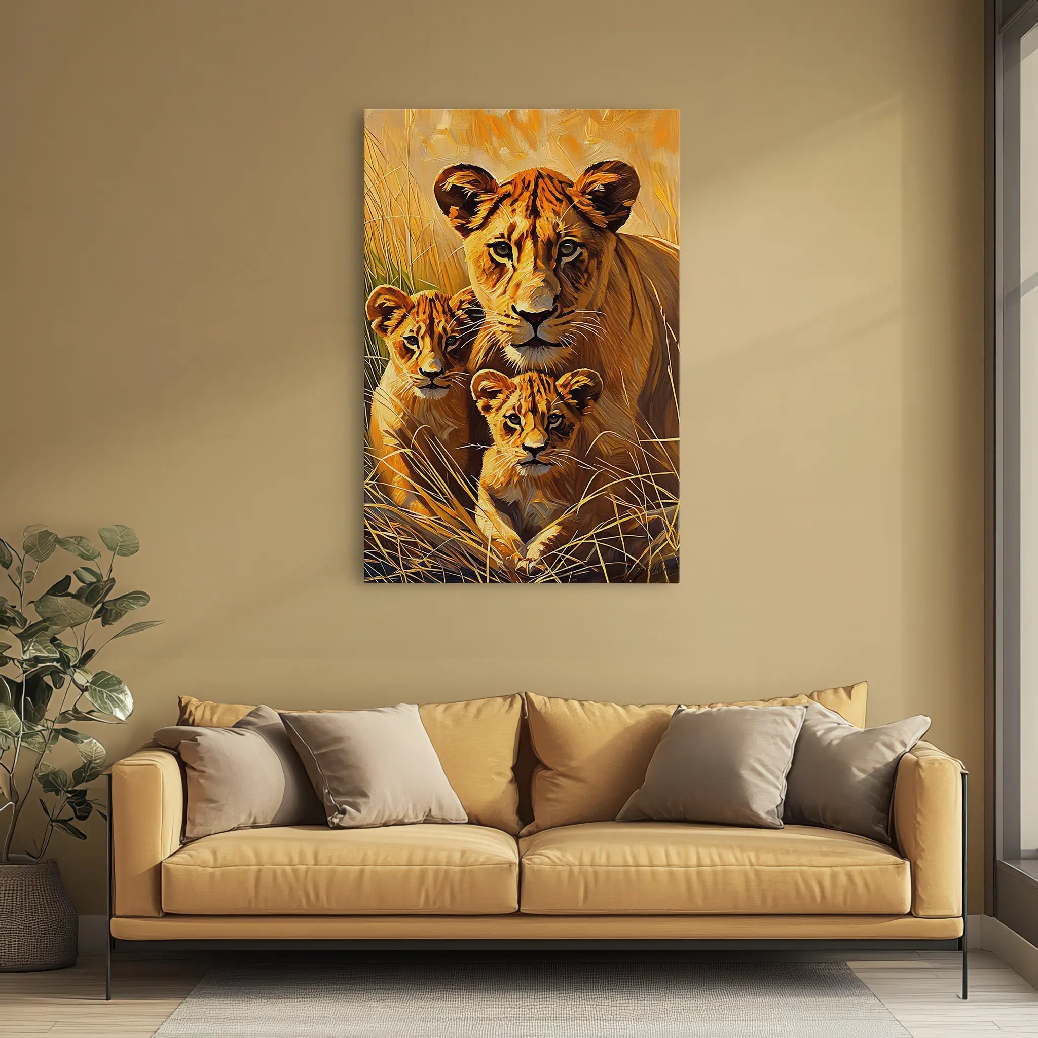 Lion Mother’s Shelter Giclée Print 231086 Visual Wall Art AR2:3V Giclée Print